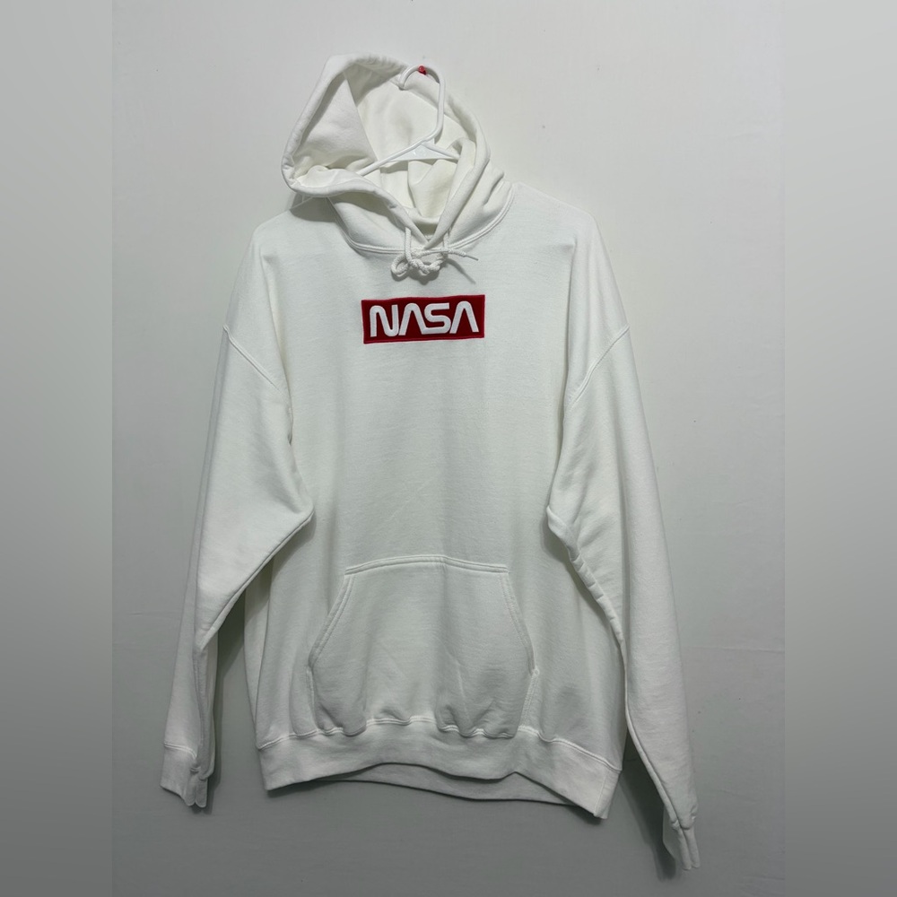 NASA Logo White Hoodie Large Gildan Heavy Blend Unisex(A401)✨ - Picture 4 of 10